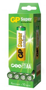 Батарейка GP SUPER ALKALINE 1.5V 15A-2DP40 лужна, LR6, AA