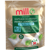 Капсули для прання 2в1 Конопля польська 30шт (6/384) (MILL Clean)