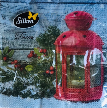 "Silken" Новорічні серветка Новорічний ліхтарик 3шар.18шт.