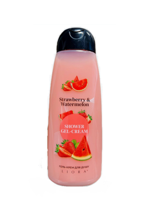 Гель-крем для душу Liora Strawberry & watermelon, 430 г  Гель-крем для душу Liora Strawberry & watermelon, 430 г