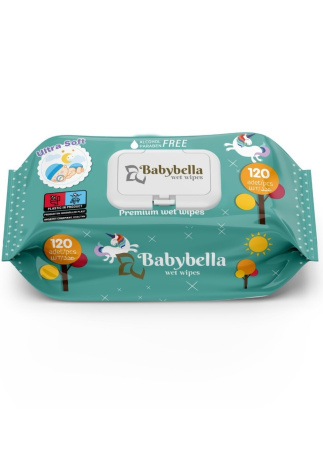 Вологі серветки Baby Bella Fresh 120шт