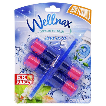 Туалетний блок для унітазу Wellnax - 2 ECO  Синя вода  Квітучий Апельсин   BLK-993, 2х50 гр.