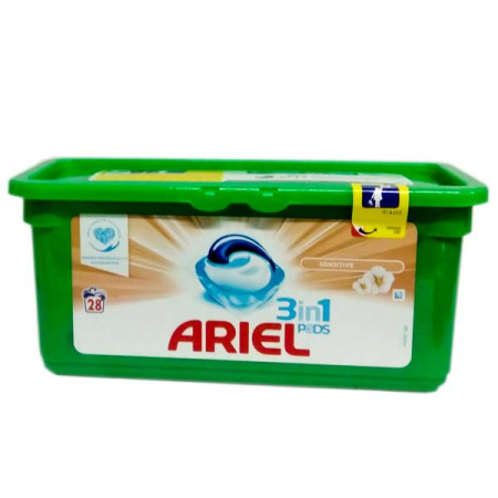 Капсули для прання  ARIEL 3в1 sensitive 28шт.