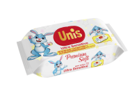 Серветка волога ТМ UNIS (72шт) Дитяча без запаху (клапан)