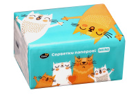 Серветки паперові у плівці ТМ Silken "MINI Коти" 2шар 200шт