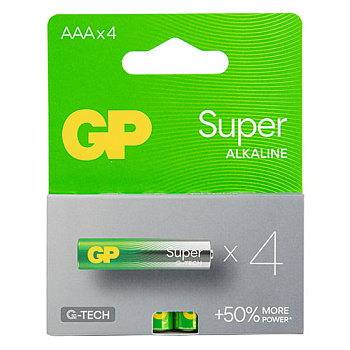 Батарейка GP SUPER ALKALINE 24A-U4 лужна LR03, AAA