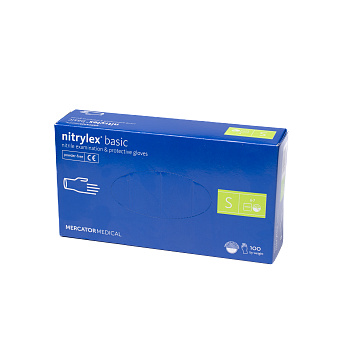 Рукавиця медична "NITRYLEX" Basiс S  (100/1000) сині