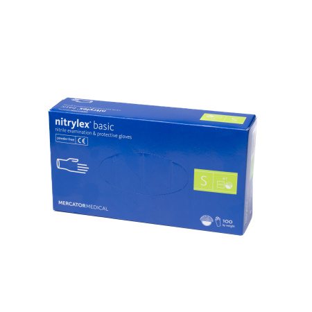 Рукавиця медична "NITRYLEX" Basiс S  (100/1000) сині