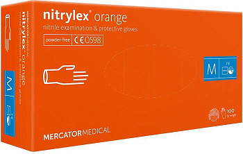 Рукавиця   медична "NITRYLEX" M (100/1000) ORANGE