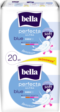 Прокладки Bella Perfecta Ultra Blue extra soft (4крапельки) 10+10шт.