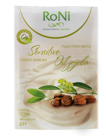 Крем- мило рідке "Sensetive Jojoba Oil" з гліцерином ТМ ''RoNi'' дой-пак 450 мл/14