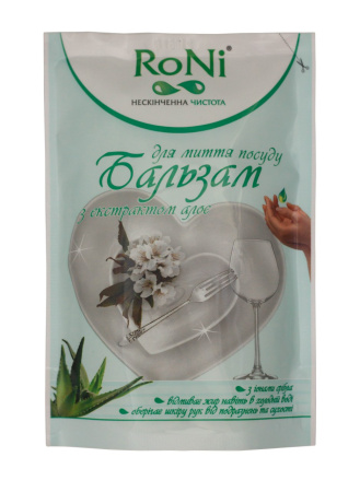 Бальзам для миття посуду ТМ RoNi з екстрактом алое 450г (дой-пак)/14,шт