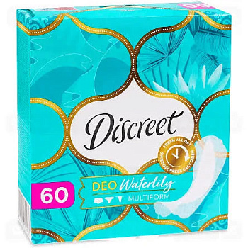 52983 DISCREET Щоденні гіг. прокл. Део Вотер Лілі Мультіформ Triple 60шт 