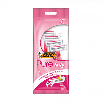 BIC Pure 3 lady рожева ст.одноразовий 4шт