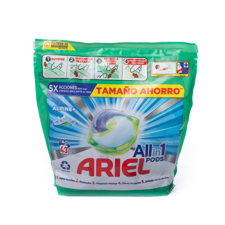 Капсули для прання  ARIEL 3в1 White( Alpine)  43шт(пакет)