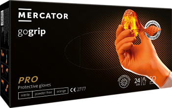Рукавиця нітрилова "GOGRIP" L (50/500) Помаранчеві
