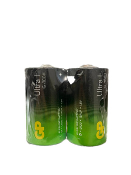 Батарейка GP Ultra Plus  Alkaline 1,5V (LR20) лужна 13AUP21-S2 пвх плівка 2 штуки в упаковці