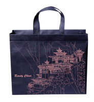 Еко сумка  середня  "Пагода" ручка 40см 36*30*16 т. синя Еко сумка  середня  "Пагода" ручка 40см 36*30*16 т. синя