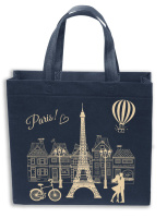 Еко сумка  середня  "Париж" ручка 40см 38,5*32*12 т.синя Еко сумка  середня  "Париж" ручка 40см 38,5*32*12 т.синя