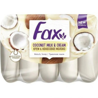 FAX т/мило 5*70 г крем та кокосове молочко (з екстрактом кокосу)
