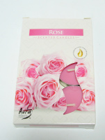 Свічки таблетки аромат  Троянда/Rose d3.9cm*1.6cm 4год (1шт=6свічок)(1/48)